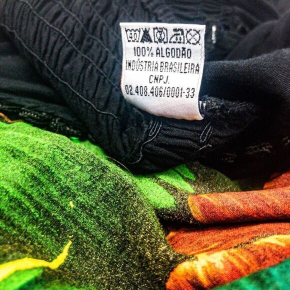 VTG Moda Brasil Black Smocked Sundress Hand Painted Made in Brazil Sz M - Picture 8 of 11